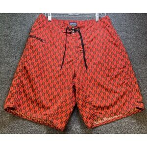 Patagonia Wavefarer Board Shorts Men's 32‎ Swim Trunks Style #86556 Red Black